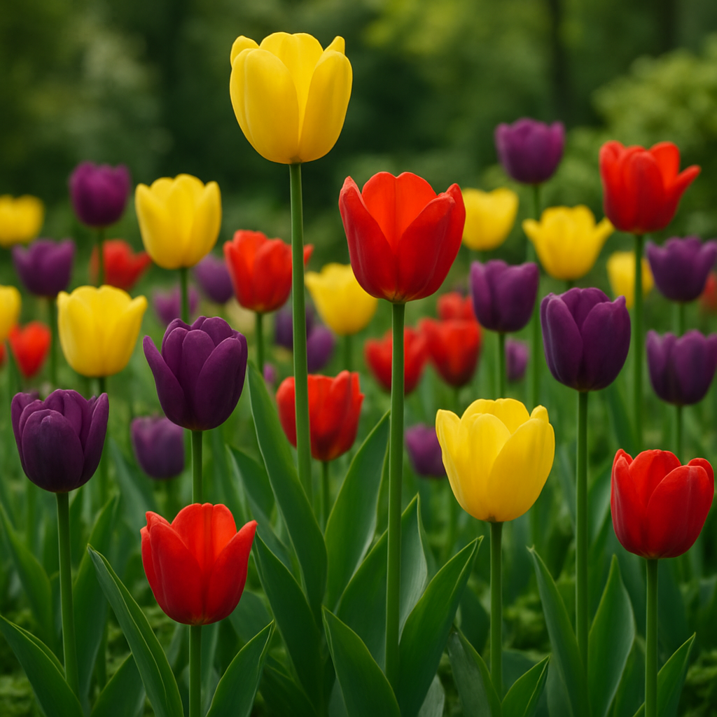A stunning arrangement of tulips in a garden setting